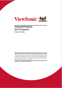 Manual ViewSonic PG603W Projector