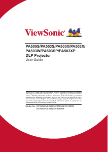 Manual ViewSonic PA500X Projector