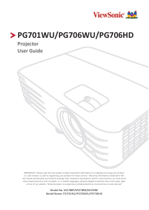 Handleiding ViewSonic PG706WU Beamer