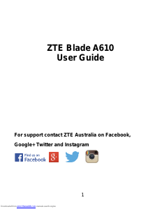 Handleiding ZTE Blade A610 Mobiele telefoon