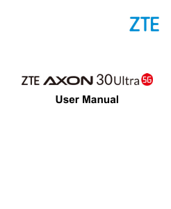 Handleiding ZTE Axon 30 Ultra 5G Mobiele telefoon