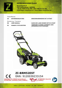 Handleiding Zipper ZI-BRM52EST Grasmaaier