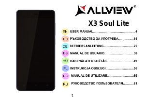 Használati útmutató Allview X3 Soul Lite Mobiltelefon