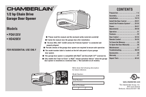 Handleiding Chamberlain HD420EV Garagedeuropener