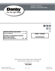 Handleiding Danby DDY040D3WDB Wasdroger