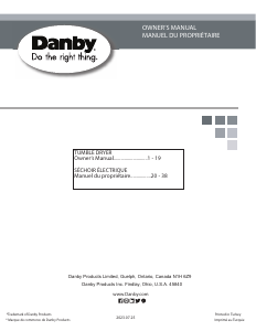 Manual Danby DDY040D1DSDB Dryer