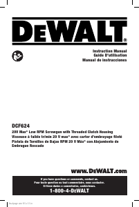 Mode d’emploi DeWalt DCF624P2 Visseuse