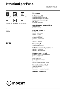 Manual Indesit DIF 34 Máquina de lavar louça