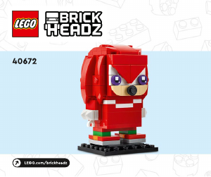 Manual Lego set 40672 Brickheadz Knuckles & Shadow