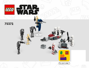 Kasutusjuhend Lego set 75372 Star Wars Clone Trooper-i ja Battle Droid-i lahingukomplekt