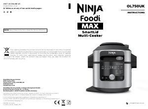 Manual Ninja OL750UKDBCP Multi Cooker