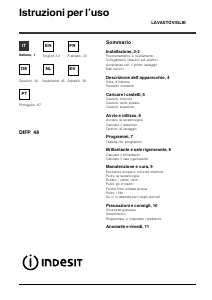 Manual Indesit DIFP 48 Máquina de lavar louça