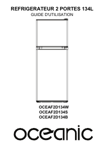 Mode d’emploi Oceanic OCEAF2D134W Réfrigérateur combiné