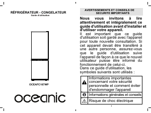 Mode d’emploi Oceanic OCEAFC167WP Réfrigérateur combiné