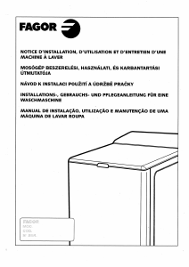 Manual Fagor 1FET-76 Máquina de lavar roupa