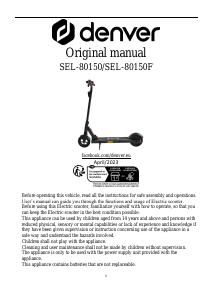 Handleiding Denver SEL-80150FO Elektrische step