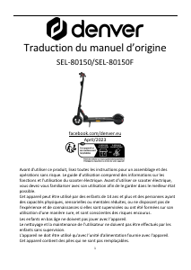 Mode d’emploi Denver SEL-80150FLI Trottinette électrique