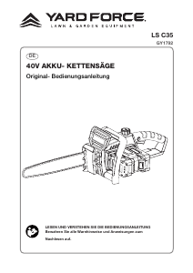 Bedienungsanleitung Yard Force LS C35 Kettensäge