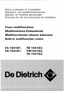 Mode d’emploi De Dietrich FK1541D21 Four