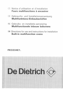 Mode d’emploi De Dietrich FK3334E11 Four