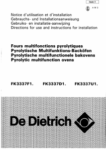 Manual De Dietrich FK3337D12 Oven