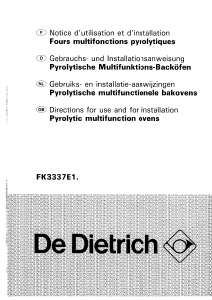 Mode d’emploi De Dietrich FK3337E13 Four