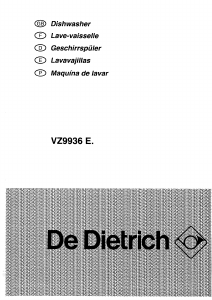 Manual De Dietrich VZ9936E1 Máquina de lavar louça