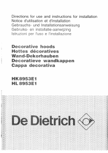 Manuale De Dietrich HK8953E1 Cappa da cucina