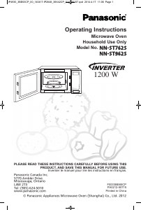 Mode d’emploi Panasonic NN-ST962S Micro-onde