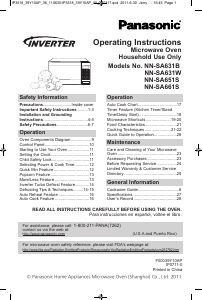 Handleiding Panasonic NN-SA651S Magnetron