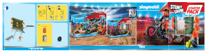 Bedienungsanleitung Playmobil set 71256 Stunt Show Starter Pack Stuntshow Motorrad mit Feuerwand