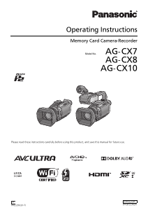 Manual Panasonic AG-CX10 Camcorder
