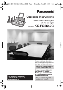 Manual Panasonic KX-FG5642C Fax Machine