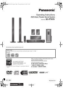 Manual Panasonic SC-PT670 Home Theater System