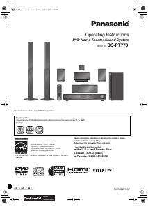 Handleiding Panasonic SC-PT770 Home cinema set