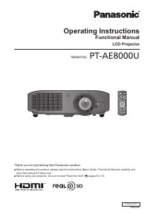 Handleiding Panasonic PT-AE8000 Beamer