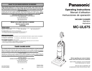 Manual Panasonic MC-UL675 Vacuum Cleaner