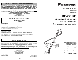 Manual de uso Panasonic MC-CG983 Aspirador