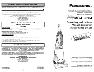 Manual de uso Panasonic MC-UG504 Aspirador