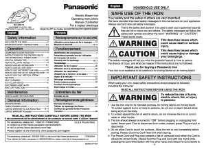 Handleiding Panasonic NI-E200T Strijkijzer