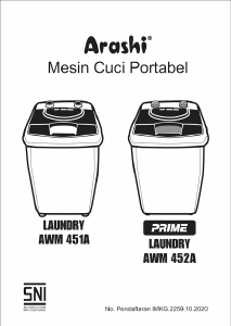 Panduan Arashi AWM 452A Mesin Cuci