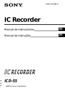 Manual de uso Sony ICD-55 Grabadora de voz