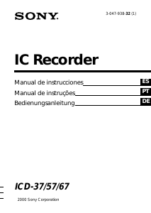 Manual Sony ICD-57 Gravador de voz