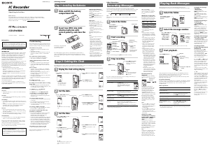 Manual Sony ICD-B16 Audio Recorder