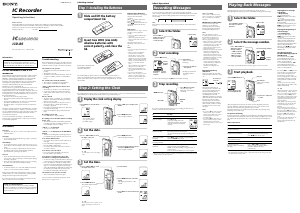 Manual Sony ICD-B5 Audio Recorder