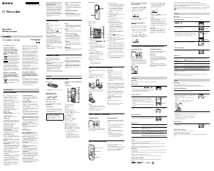 Manuál Sony ICD-BX800 Audiozáznamník