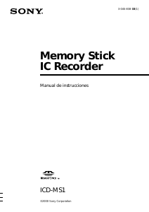 Manual de uso Sony ICD-MS1 Grabadora de voz