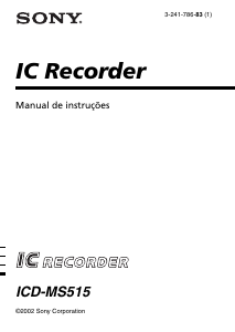 Manual Sony ICD-MS515 Gravador de voz