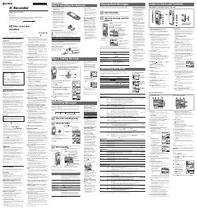 Manual Sony ICD-MX20 Audio Recorder