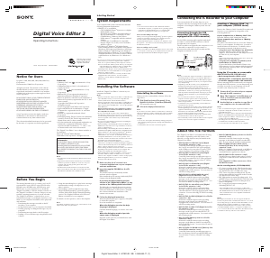 Manual Sony ICD-P110 Audio Recorder